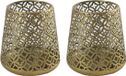 Countryfield Luxe theelichthouder - 2 stuks - Metaal - Goudkleurig