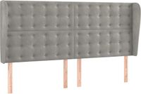 vidaXL Hoofdbord met randen 203x23x118/128 cm fluweel lichtgrijs