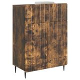 vidaXL - Dressoir - Gerookt - eiken - 66 x 34,5 x 92 cm - Bewerkt hout