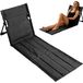Fauteuil de plage pliable avec dossier réglable - Léger et portable, noir