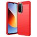 Xiaomi Coque Xiaomi Redmi 15a/R70/R70m en TPU Brossé - Fibre de Carbone - Rouge