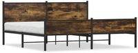 vidaXL Bedframe Metaal Gerookt Eiken 200x200 cm
