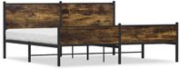 vidaXL Bedframe Metaal Gerookt Eiken 200x200 cm