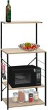 Merkloos Magnetronkast - Bewerkt Hout - 60x39,6x123 cm - Zwart