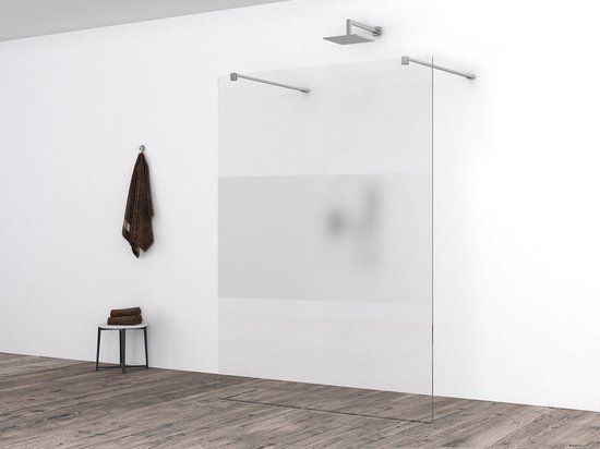 Sanifun Slim Glasplaat - 140x200cm - 8mm - Mat Glas - Vaste Douchewand