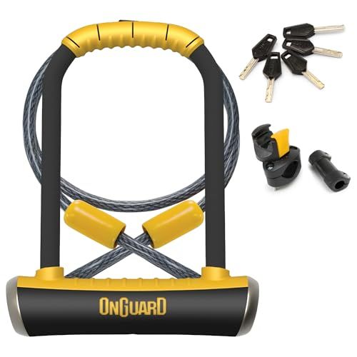ONGUARD Pitbull Duitse beugelsleuf, zwart, 115 mm x 230 mm x 14 mm + 120 cm x 10 mm