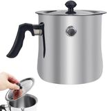BeiJingLiangPinJiaZuoKeJiWenHuaFaZhanYouXianGongSi Casserole à lait à double paroi avec couvercle, casserole en acier inoxydable pour faire fondre, pudding et bain-marie avec poignée en bakélite