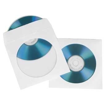 Hama CD/DVD papieren beschermhoezen, wit, pak van 25