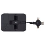 BE MIX, HT0055, 3in1 intrekbare kabelbox, 3 in 1 intrekbare kabelbox met USB, micro USB, USB-C tips, optimale kabellengte van 1m