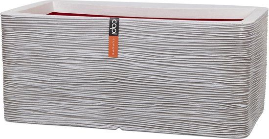 Capi Europe Bloembak rechthoek Rib NL - 73x39x32 cm - Ivoor