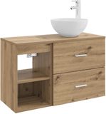 vidaXL Badkamermeubelset 2 stuks Artisanaal eiken Bewerkt hout