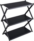Merkloos / Sans marque Wan GmbH Camping Plank - Opvouwbaar Bureau - Outdoor Organisatie - Drielaags Systeem - 36.5 cm Hoog - Zwart