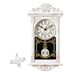 Quickway Imports Vintage Grandfather Wood-Looking Plastic Slinger Wandklok voor Woonkamer, Keuken of Eetkamer, Wit