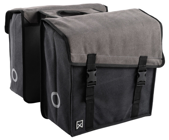 WILLEX Dubbele fietstas Canvas Tas 101 38L Grijs/Zwart