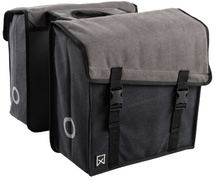 WILLEX Dubbele fietstas Canvas Tas 101 38L Grijs/Zwart