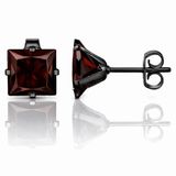 LGT JWLS Classic Stud Oorbellen Vierkant - Rood Zwart-4mm