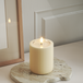 Bougie LED unique rainurée D 8 x 10 cm Crème