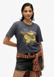 Superdry Biker Rock Relaxed T-shirt met print Dames Mid Backstage Black