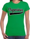 Bellatio Decorations Verkleed T-shirt voor dames - superieur - groen - foute party - carnaval XS
