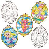Baker Ross FN086 Mythical Creatures Color-in Window Decorations - Pack van 16, Stained Glass Effect Kids Craft