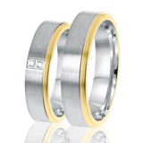 Lucardi Heren Vriendschapsring Salamanca - Ring - Echt Zilver - Zilver en Goudkleurig