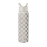 Simple Modern Waterfles met rietjesdeksel, vacuüm geïsoleerde roestvrijstalen metalen thermosflessen | Herbruikbare, lekvrije BPA-vrije fles voor gymsport | Summit Collection | 625 ml, Checkmate