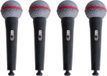 Funny Fashion Nep/Namaak Microfoon - 4 Stuks - 19 cm - Zwart - Kunststof