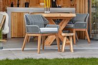 Merkloos Tuindeco Teak tuinstoel Granada Loungestoel met armleuning en verstelbare rugleuning (set van 2)