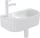 QeramiQ Fuente fonteinset – 40x21.5x12 cm – keramiek wit mat – kraangat links – mat witte kraan – geribbeld