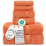 Chakir Turkish Linens Luxe spa en hotelkwaliteit premium Turks katoen 6-delige handdoekenset (2x badhanddoeken, 2x handdoeken, 2x washandjes)