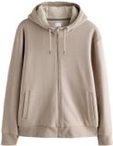 Next - Heren - Met borg gevoerde hoodie met rits - Crème