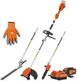Powerplus POWDPGMTS1 - Outil multifonction de jardin 4-en-1 sans balai 40V - INCL. batterie 2X20V 5.0/2.5AH et chargeur - MANUEL - 3 ACC.