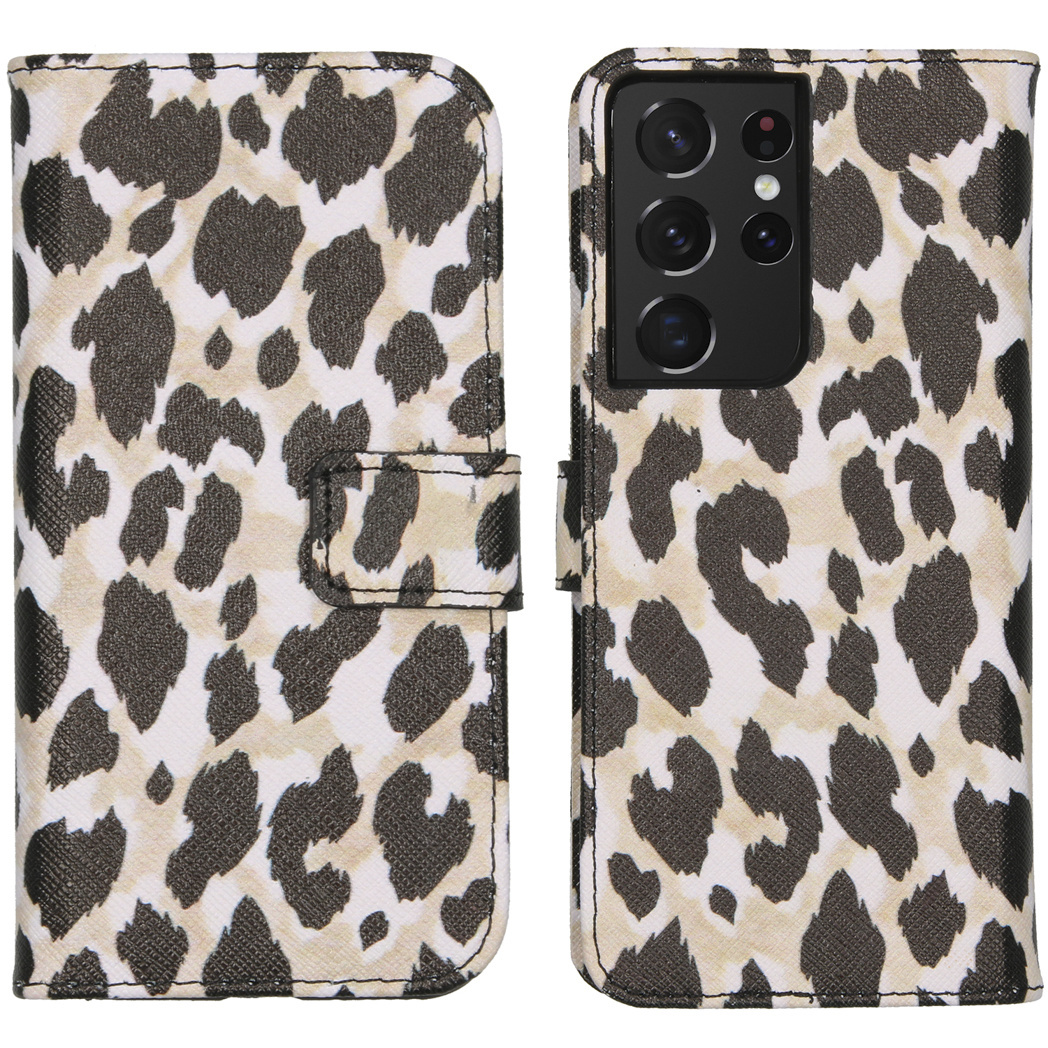 imoshion Softcase Book Case voor de Samsung Galaxy S21 Ultra - Golden Leopard