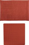MSV Douche anti-slip mat en droogloop mat - Sevilla badkamer set - rubber/microvezel - tarracotta