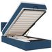 vidaXL Lit plateforme avec matelas bleu tissu 90x190cm