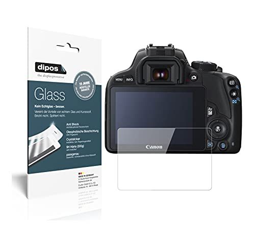 dipos I 2 x pantserfolie, helder, compatibel met Canon EOS 250D, beschermfolie 9H displayfolie