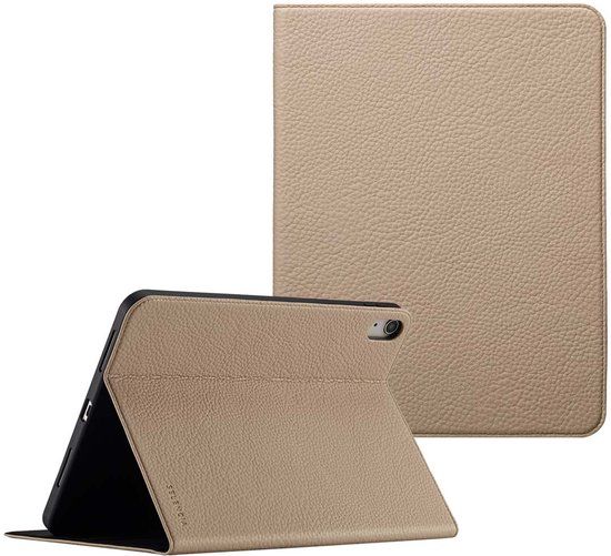 Selencia Tablet Hoes - Geschikt voor Apple iPad 11 2025 A16 / iPad 10e generatie (2022) 10.9 inch - tablet Bookcase - Beige