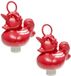 Duckiez eenhoorn badeendje badspeelgoed - 6x - rood - 12 x 6 cm - Met oogje voor het hengelspel - kunststof