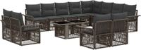 vidaXL Tuinbank Set 2 zitplaatsen Polywood Grijs