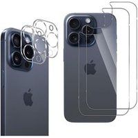 Phonillico® iPhone 15 PRO Gehard Glas Achterkant & Camera Bescherming [2 Stuks]