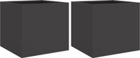 vidaXL Plantenbakken 2 st 32x30x29 cm staal zwart