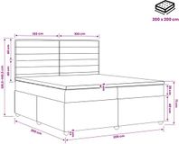 vidaXL Lit plateforme avec matelas et tête de lit Bleu 200 x 200 cm Tissu