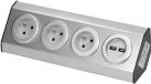 ORNO Virone FS-3 Roestvrijstaal 2 x USB A + Type E, 2P+E