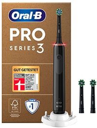 Oral-B Pro Series 3 Plus Edition Zwarte Elektrische Tandenborstel, 3 Opzetborstels, met visuele 360° drukcontrole voor tandverzorging