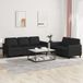 Maison Exclusive ensemble de canapé 2 pièces avec coussins, noir, similicuir