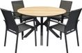 AVH-Collectie Quincy Malaga Dining Tuinset 120xH75 cm Rond 5 Delig Teak