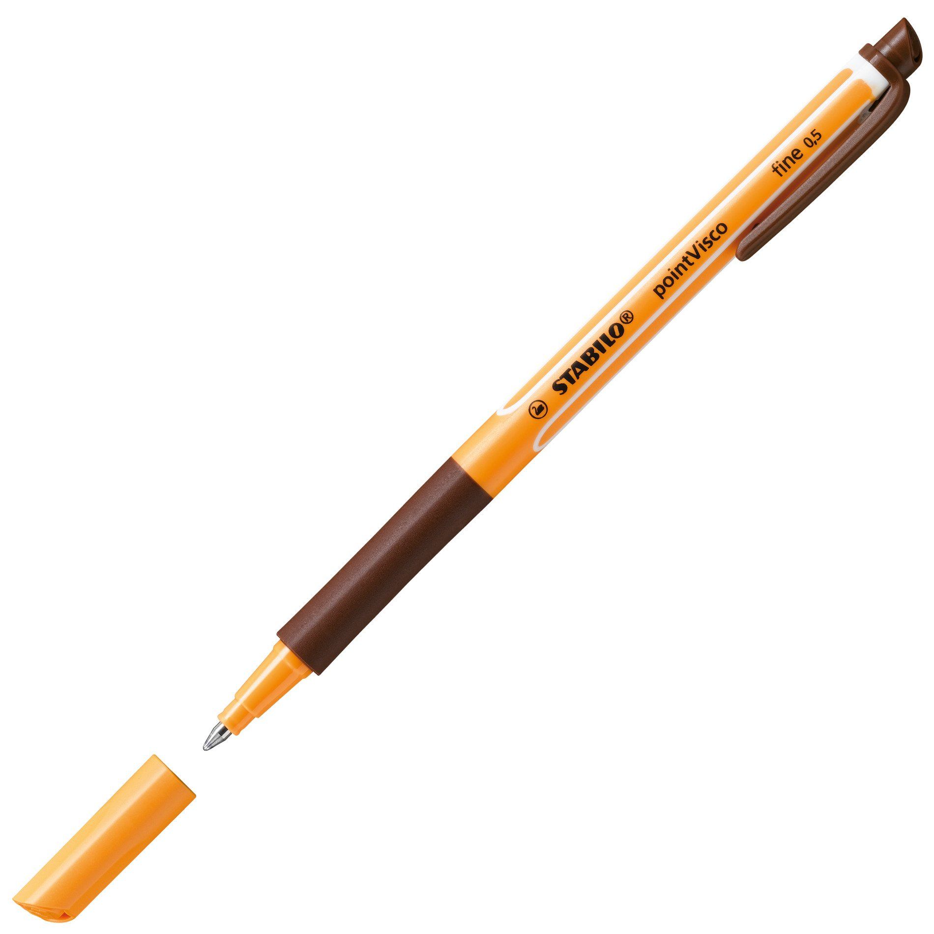 STABILO pointVisco Rollerball Pen, Gel Ink, Medium 0.5 mm, Brown