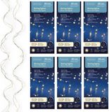 Merkloos Lumineo Draadverlichting lichtsnoer - 3x - zilver - 40 led lampjes - warm wit - 195 cm - zilverdraad - timer - kerstverlichting