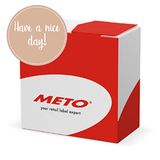 Meto Promotie-etiketten in dispenser (80 mm rond, pastelbruin, permanent klevend, 500 Have a nice day stickers per labelrol)