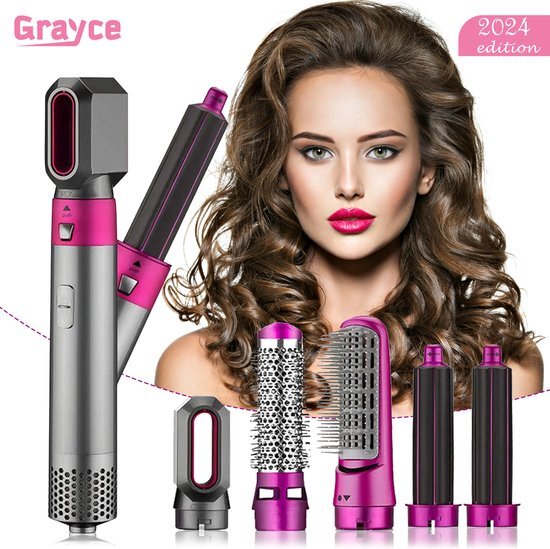 Grayce PRO® 5 in 1 Airstyler - Föhnborstel - Volume Borstel - Stijlborstel - Krulborstel - - Haardroger - Föhn - Krultang - Luxe Krultang - - Multistyler 2024